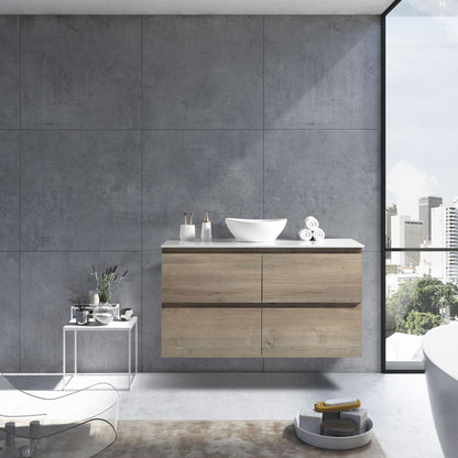 MELA - CLARK 1200 Sorrento Oak Wall Hung Vanity with 4 DrawersVanities – available at Bathroom City Perth