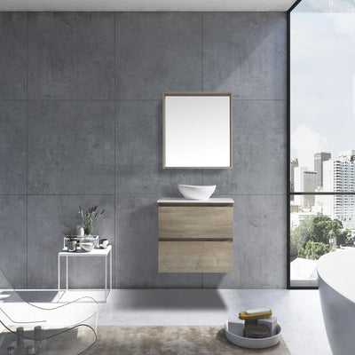 MELA - CLARK 600 Sorrento Oak Wall Hung Vanity with 2 DrawersVanities – available at Bathroom City Perth