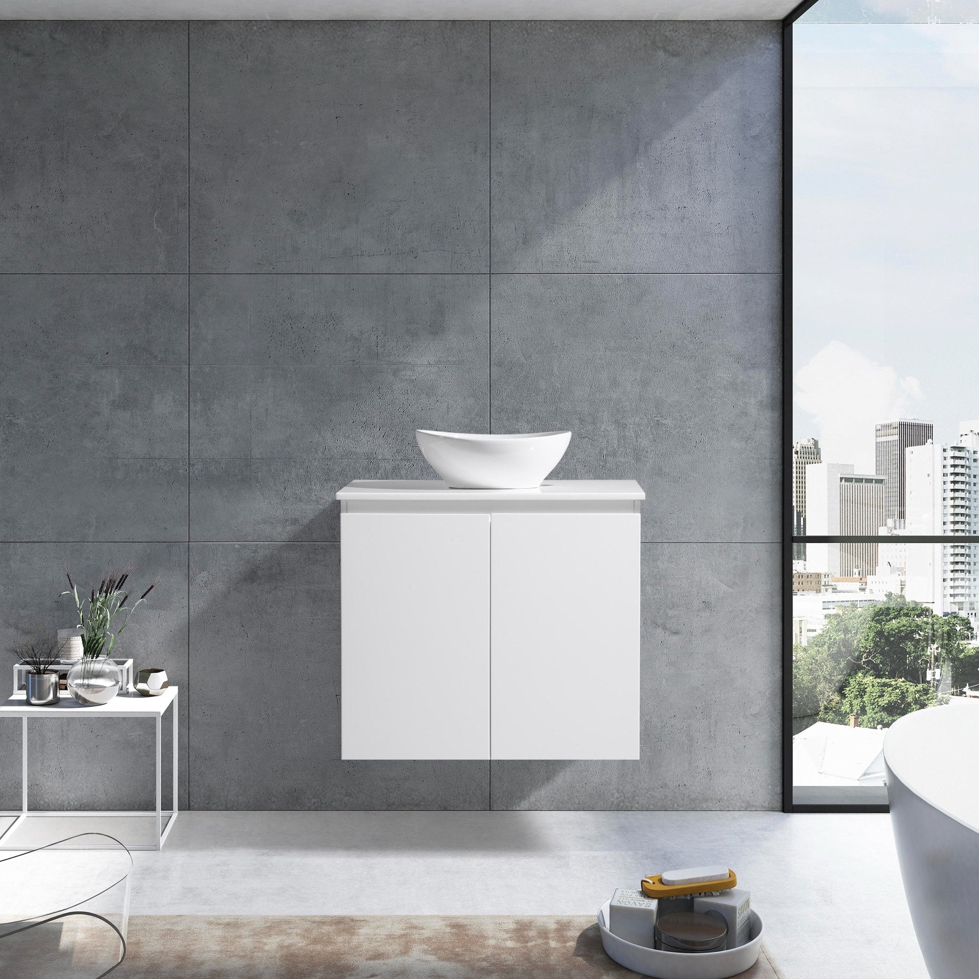 MELA - CLARK 750 Gloss White Wall Hung Vanity with 2 DoorsVanities – available at Bathroom City Perth