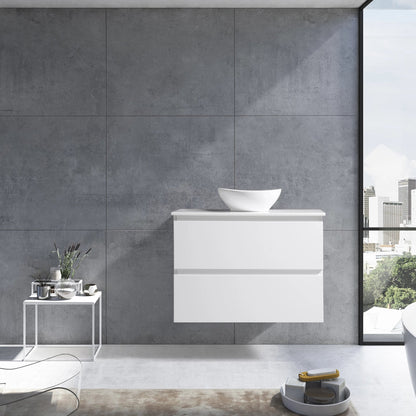 MELA - CLARK 750 Gloss White Wall Hung Vanity with 2 DrawersVanities – available at Bathroom City Perth