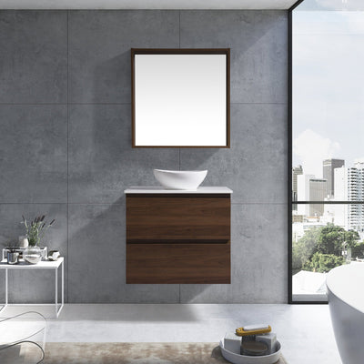 MELA - CLARK 600 Walnut Wall Hung Vanity with 2 Drawers  from our - MELA - supplier–available at Bathroom City Perth