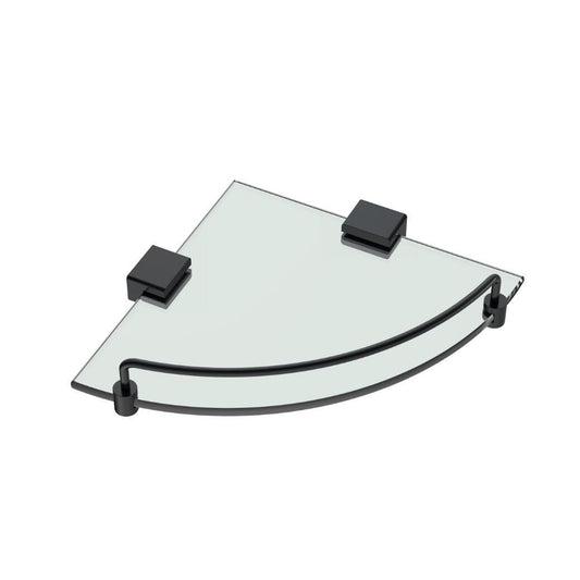MELA - Corner Glass Shelf BlackAccessories – available at Bathroom City Perth