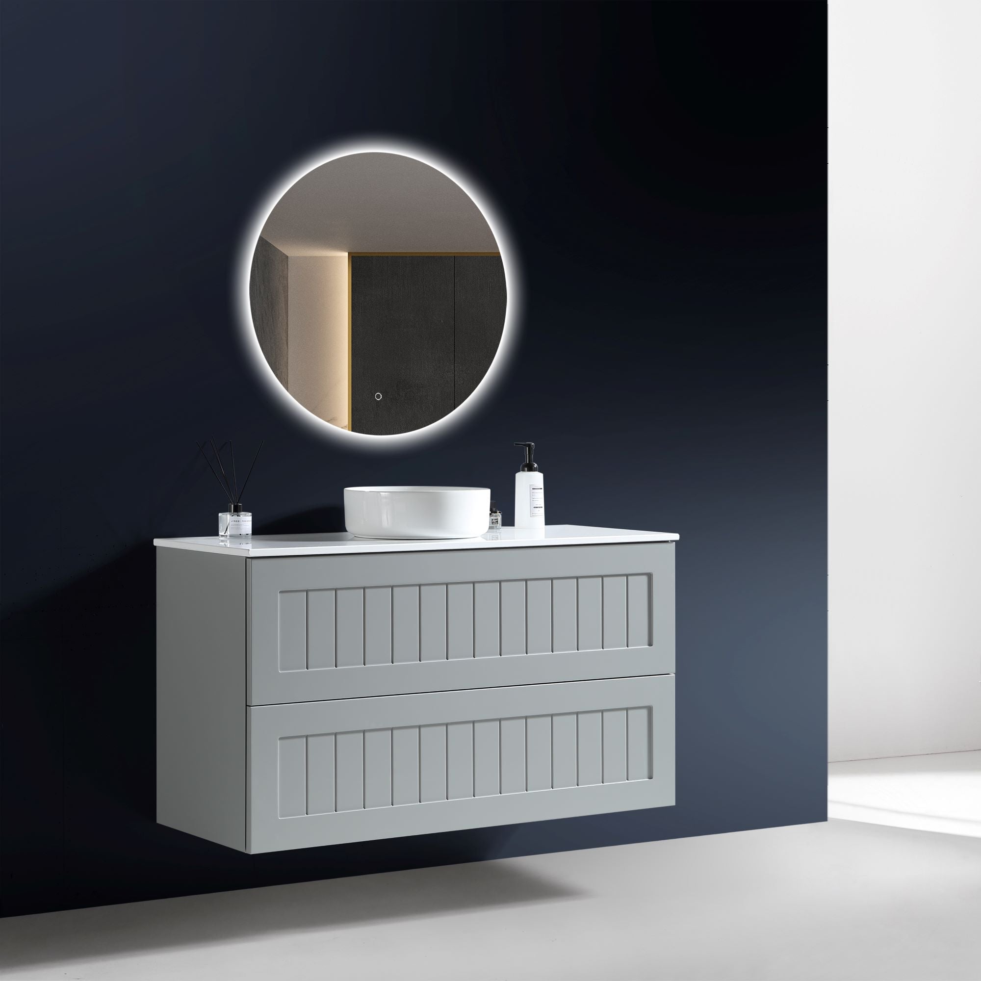 MELA - HAMPTON 1200 Matt Grey Wall Hung Vanity with DrawersVanities – available at Bathroom City Perth