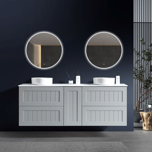 MELA - HAMPTON 1500 Matt Grey Wall Hung Vanity with 4 Drawers & DoorVanities – available at Bathroom City Perth