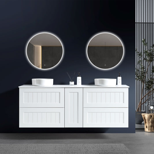 MELA - HAMPTON 1500 Matt White Wall Hung Vanity with 4 Drawers and DoorVanitiesMELABathroom City from Mela – available at Bathroom City Perth
