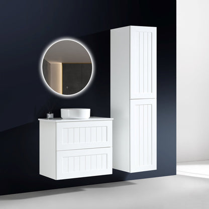 MELA - HAMPTON 600 Matt White Wall Hung Vanity with DrawersVanities – available at Bathroom City Perth