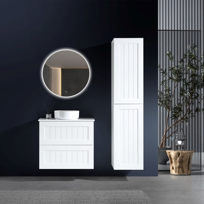 MELA - HAMPTON 750 Matt White Wall Hung Vanity with DrawersVanities – available at Bathroom City Perth