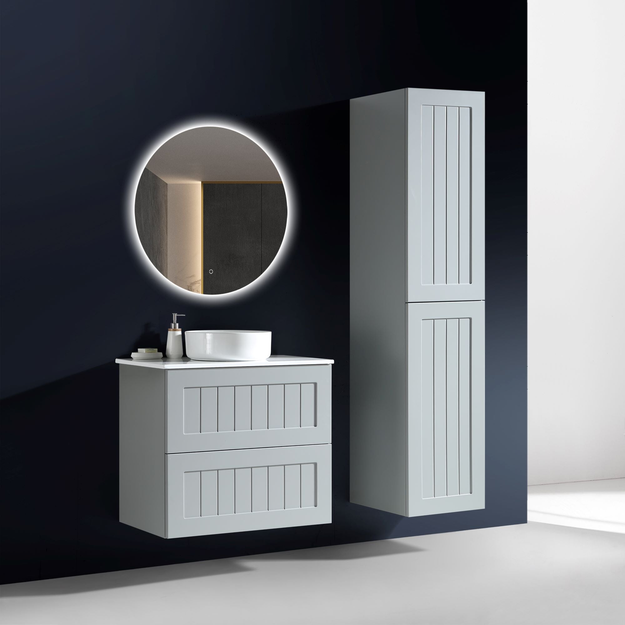 MELA - HAMPTON 900 Matt Grey Wall Hung Vanity with DrawersVanitiesMELABathroom City from Mela – available at Bathroom City Perth