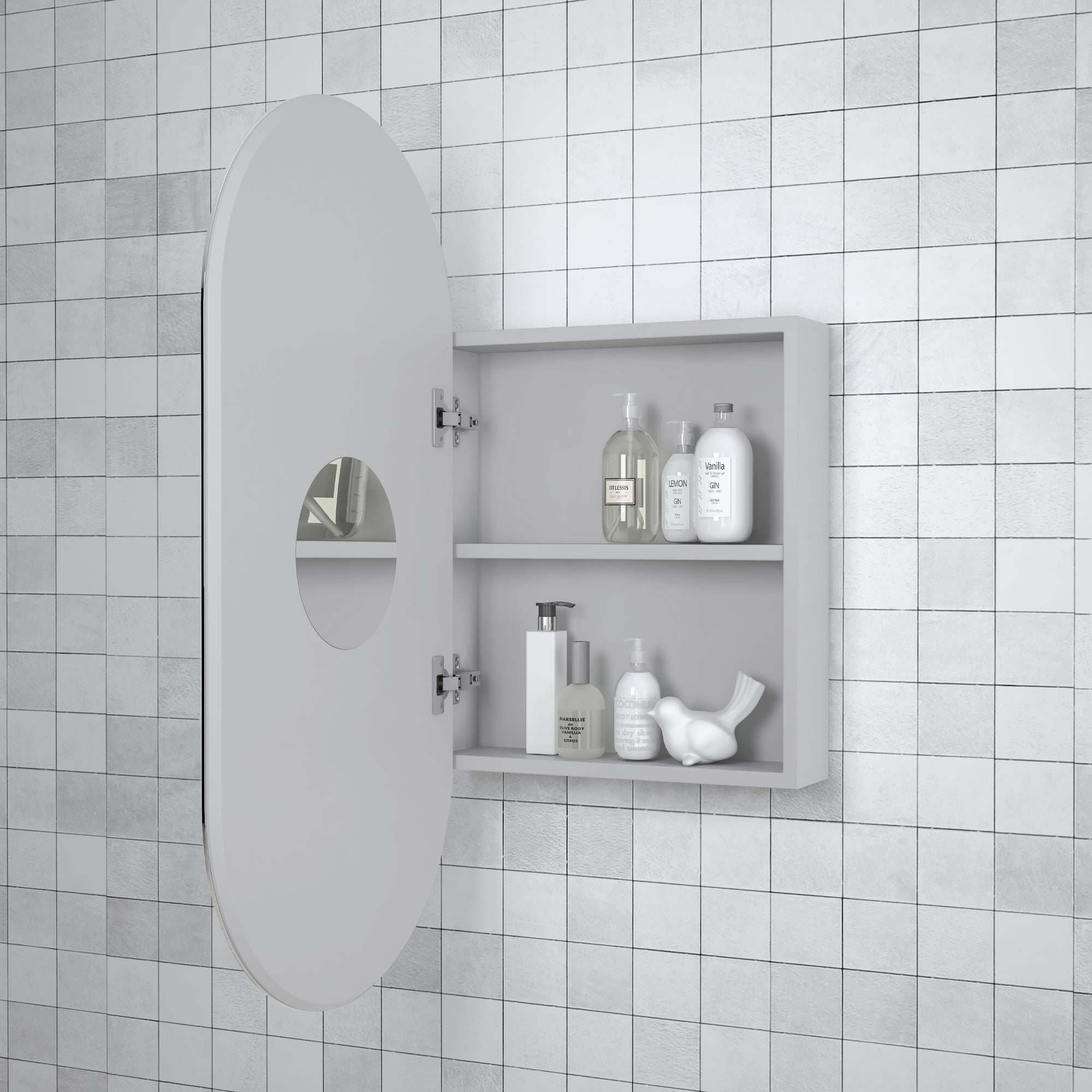 MELA - MIA 450 Oval Mirror CabinetMirror – available at Bathroom City Perth