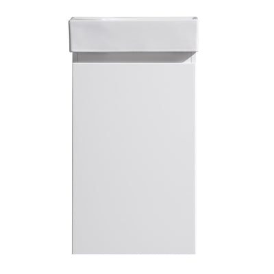 MELA - MOSES 400 Gloss White Wall Hung Powder Room Vanity with Door – available at Bathroom City Perth