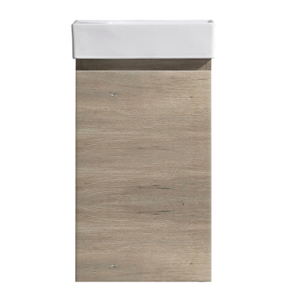 MELA - MOSES 400 Sorrento Oak Wall Hung Powder Room Vanity with DoorVanities – available at Bathroom City Perth