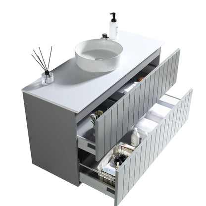 MELA - PASTEL 1200 Matt Grey Wall Hung Vanity with DrawersVanities – available at Bathroom City Perth