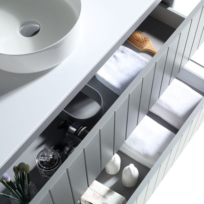 MELA - PASTEL 1200 Matt Grey Wall Hung Vanity with DrawersVanities – available at Bathroom City Perth