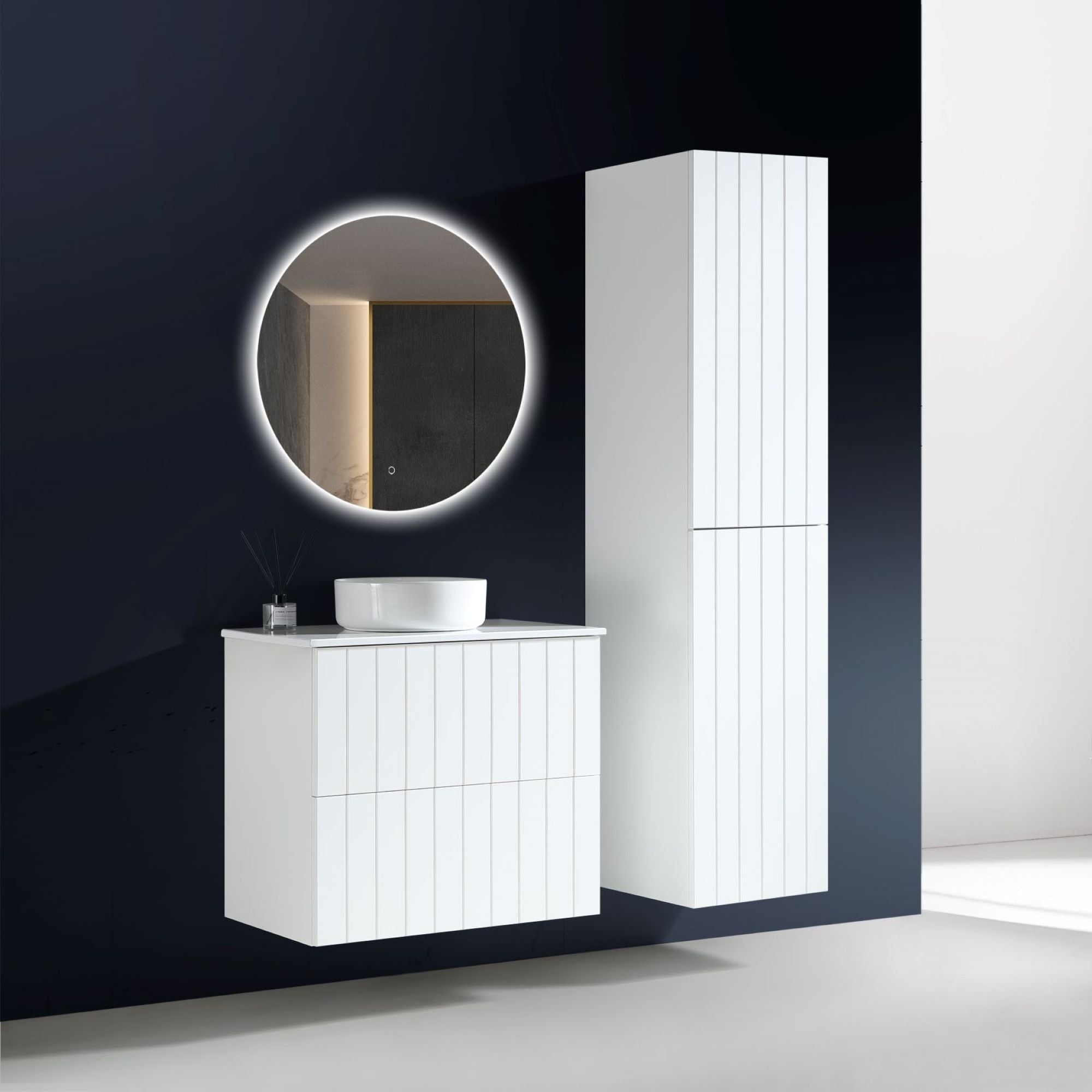MELA - PASTEL 600 Matt White Wall Hung Vanity with DrawersVanitiesMELABathroom City from Mela – available at Bathroom City Perth