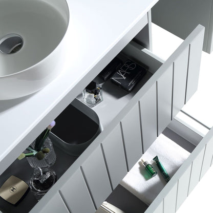 MELA - PASTEL 900 Matt Grey Wall Hung Vanity with DrawersVanities – available at Bathroom City Perth