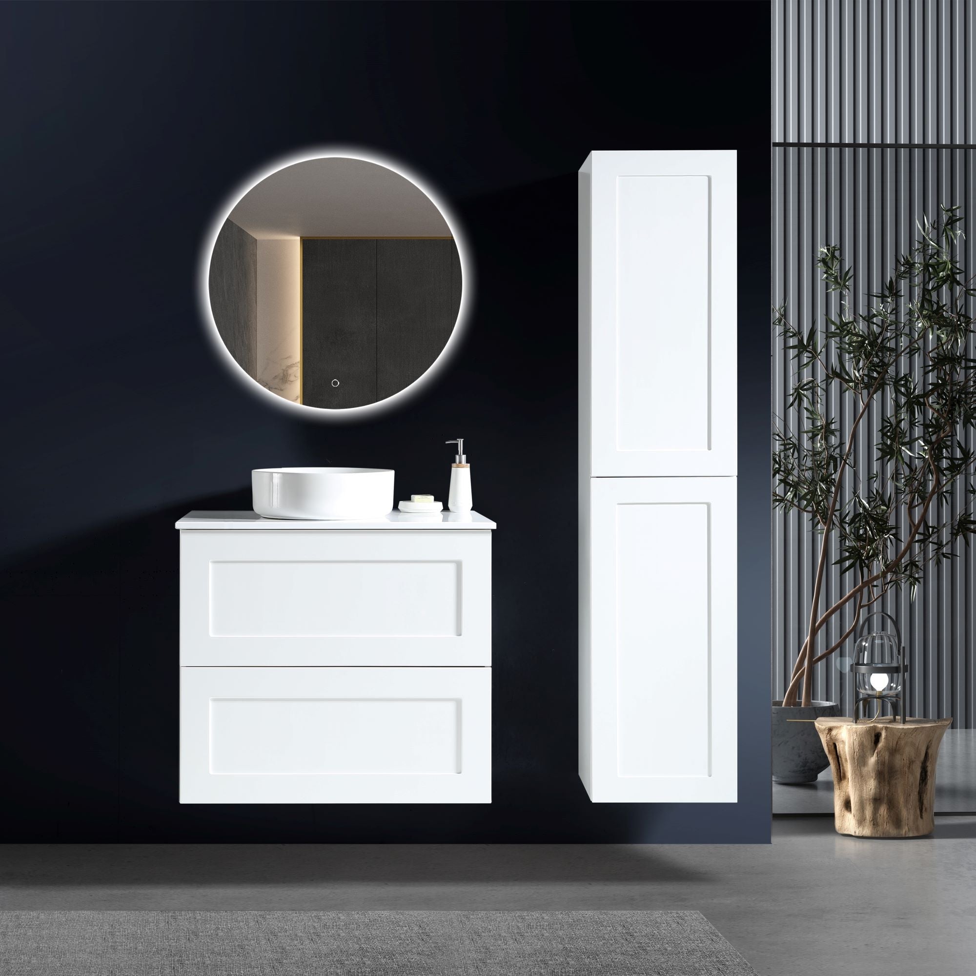 MELA - SHAKER 750 Matt White Wall Hung Vanity with DrawersVanities – available at Bathroom City Perth