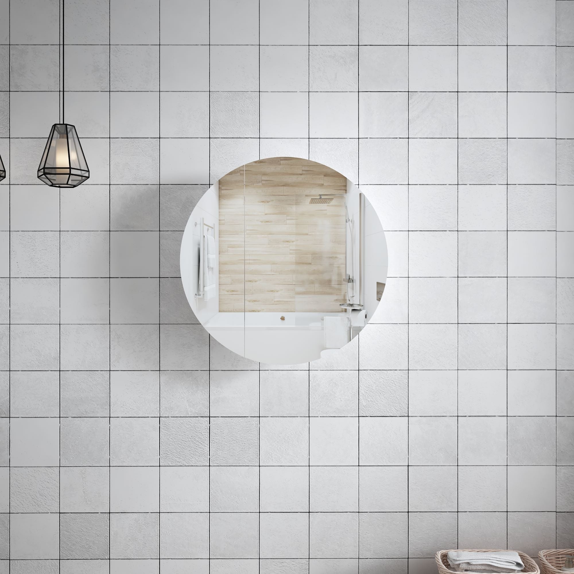 MELA - SURI 800 Round Mirror CabinetMirror – available at Bathroom City Perth