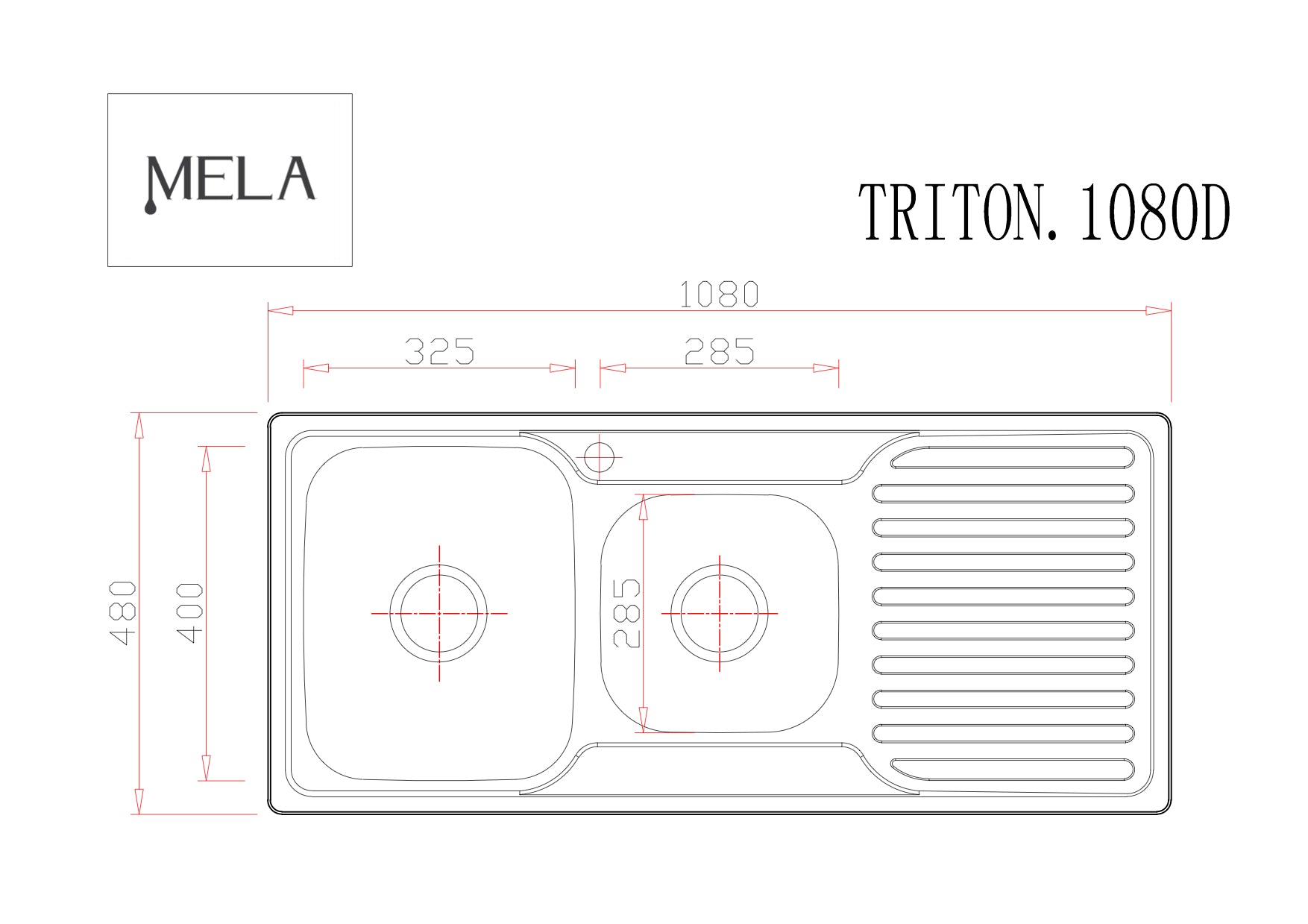 MELA - TRITON 1080 Polish Stainless Steel Sink with DrainerSink – available at Bathroom City Perth
