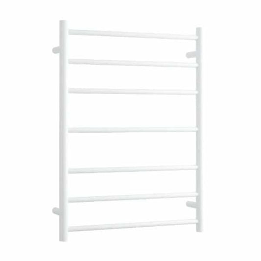 THERMORAIL - BS44MW Satin White Round Ladder Heated Towel RailHeated Towel Rails – available at Bathroom City Perth