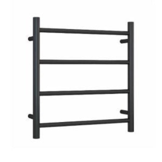 THERMORAIL - SR25MB Matt Black Round Ladder Heated Towel RailHeated Towel Rails – available at Bathroom City Perth