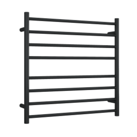 THERMORAIL - SR33MB Matt Black Round Ladder Heated Towel RailHeated Towel Rails – available at Bathroom City Perth