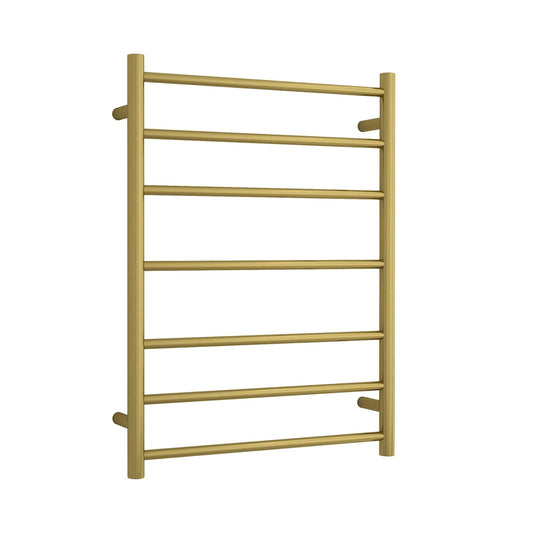 THERMORAIL - SR44MBG Brushed Gold Round Ladder Heated Towel RailHeated Towel Rails – available at Bathroom City Perth